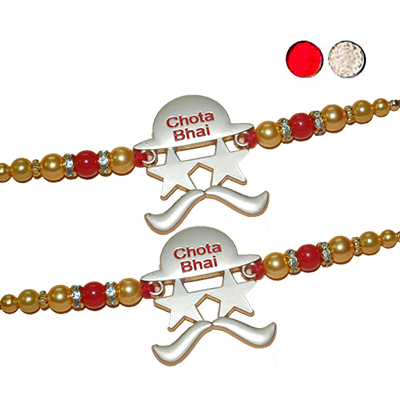 "Zardosi Rakhi - ZR-5080 A-034(2 RAKHIS) - Click here to View more details about this Product